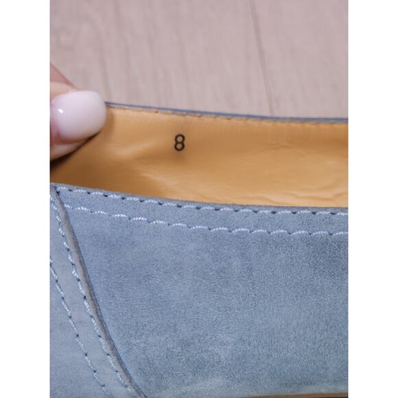 Tod’s Women’s Suede Loafers Size 8 – Light Blue Tassel Moccasins - Picture 3 of 12